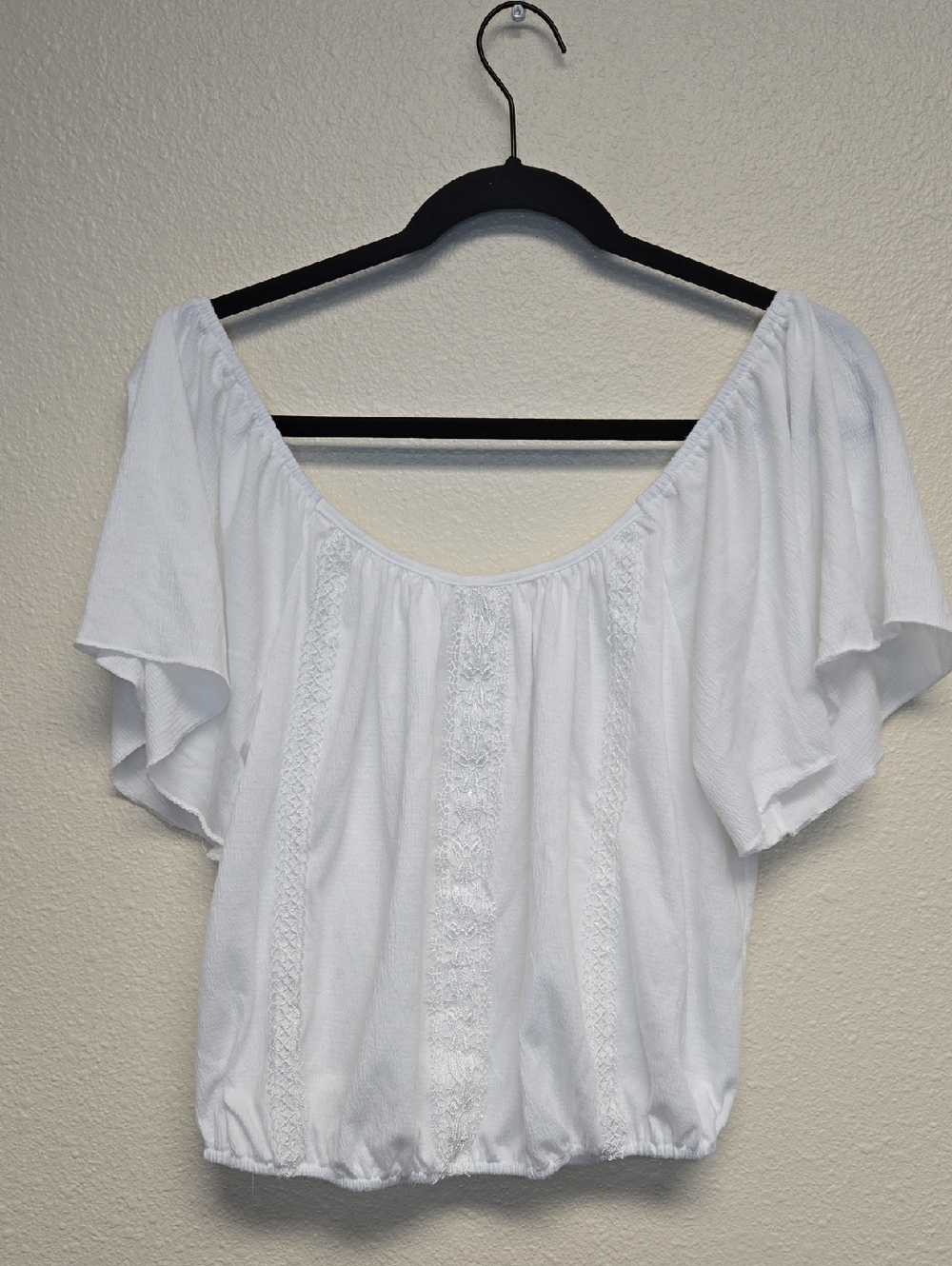 No Frills LA White Boho Peasant Top